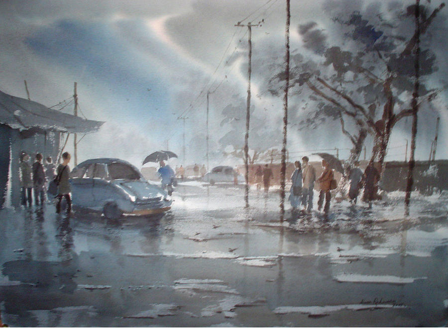 Rainy Day Painting by Jiaur Rahman
