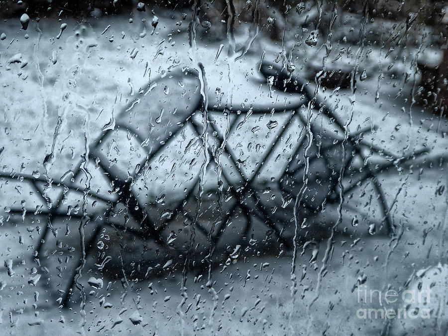Table For Two Rainy Day Moody Garden Table Chairs Out Of Use Mono Evocative Expressive Impressions Photograph by Tatiana Bogracheva