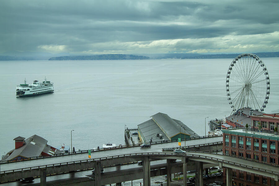 Rainy Day on Seattle Waterfront Photograph by Roger Mullenhour - Fine ...