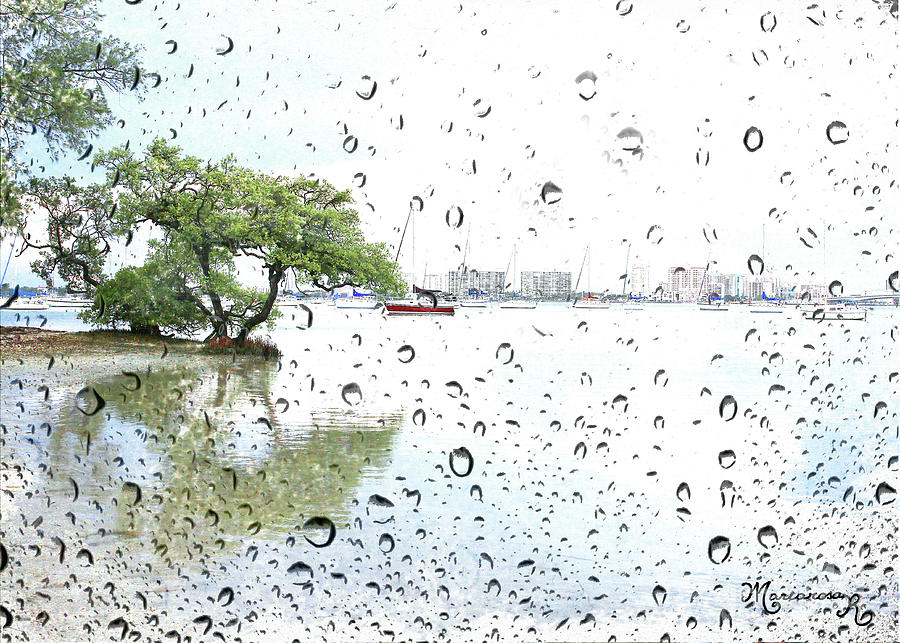 Rainy Day on the Bay Digital Art by Mariarosa Rockefeller