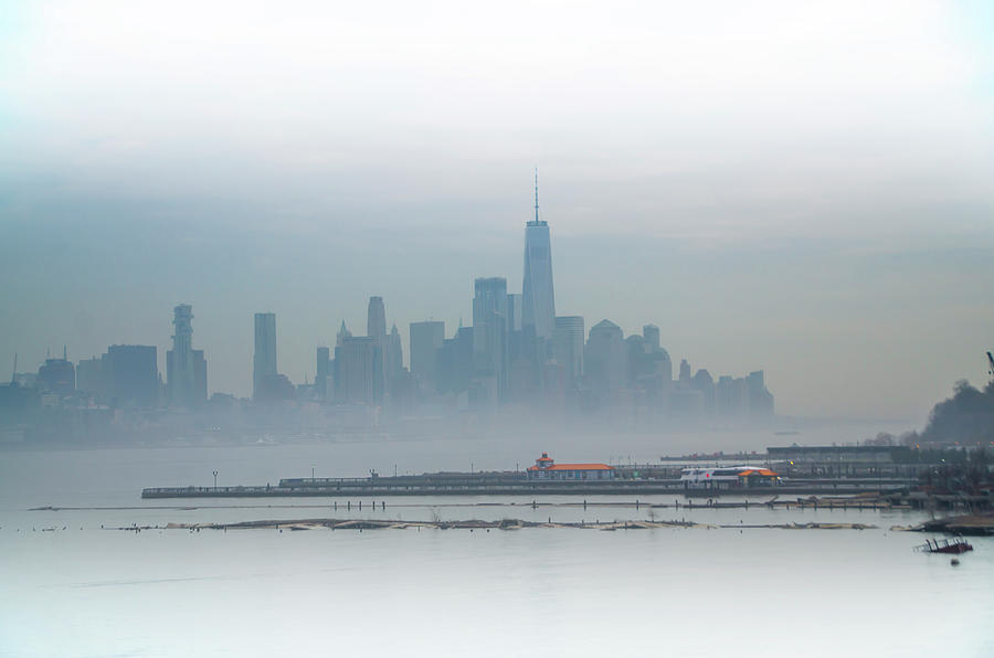 Rainy Day on the Hudson - New York Cityscape Photograph by Bill Cannon