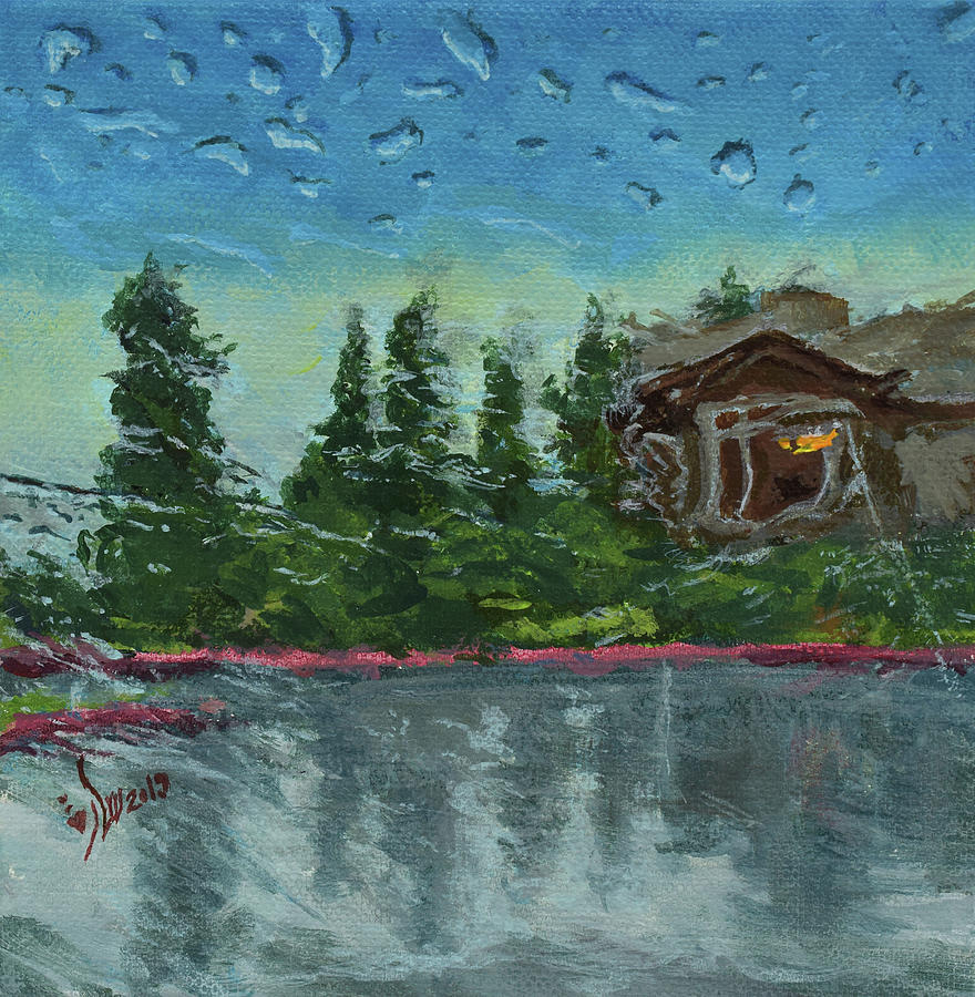 Rainy Day Painting by Sarra Elgammal