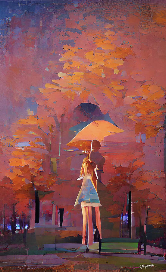 Rainy Day Walk In The Park Painting by Eric Marioneaux - Fine Art America