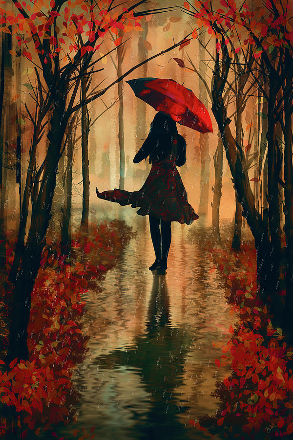 Rainy Fall Digital Art by Barbara Mierau-Klein
