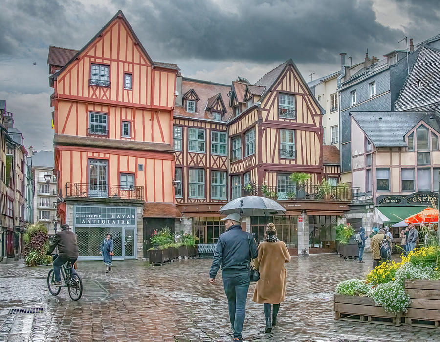 Rainy in Rouen Photograph by Marcy Wielfaert