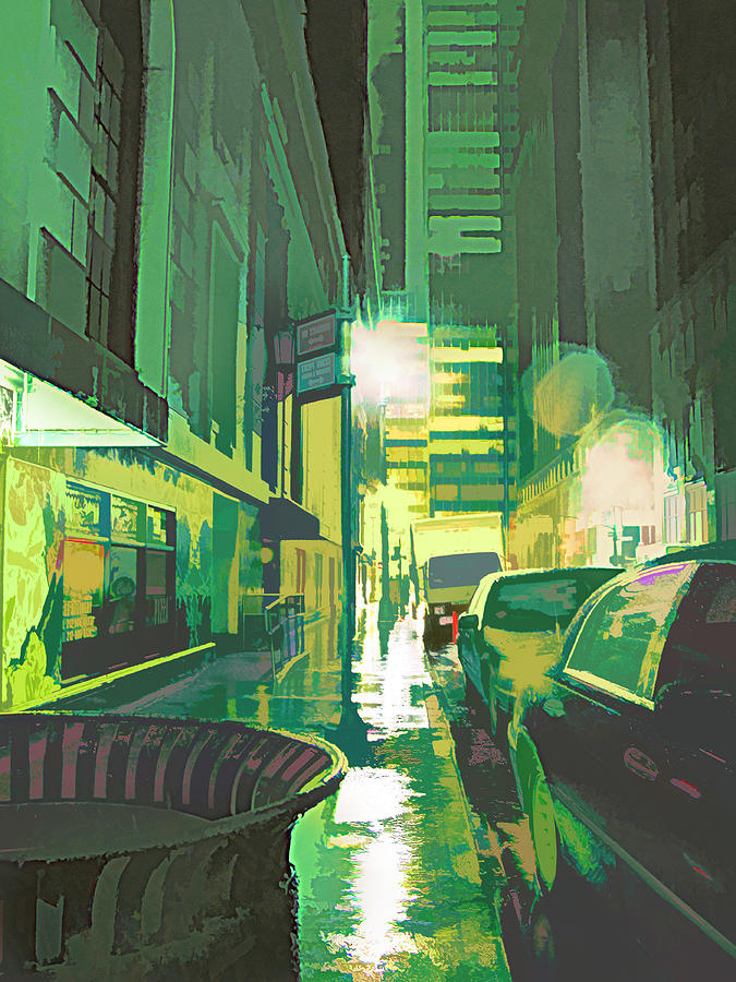 Rainy NY Night Digital Art by Steve Ladner