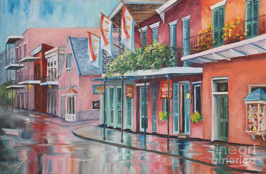 Rainy Rue Toulouse Painting by Diane Millsap