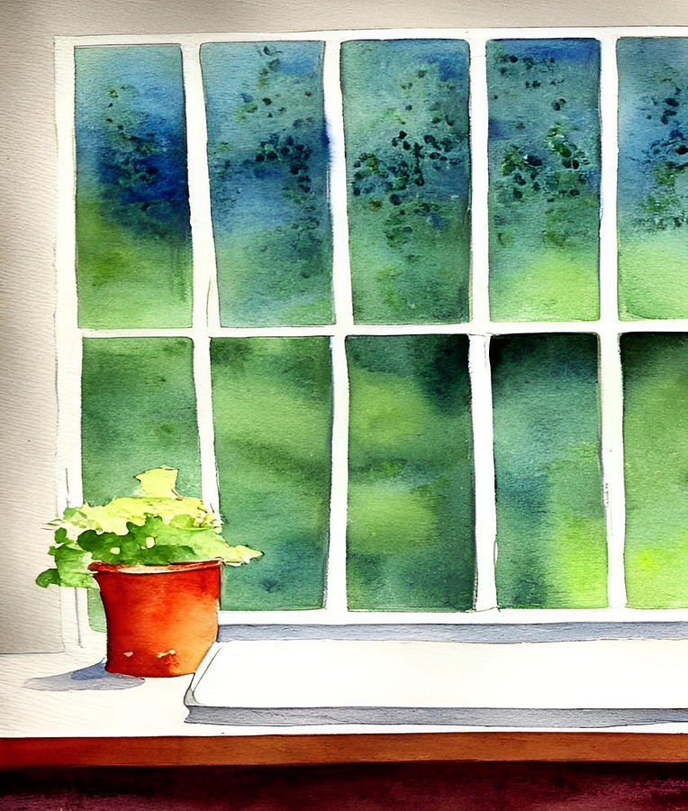 Rainyday View Painting by Bonnie Bruno