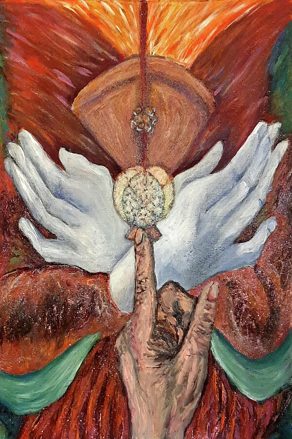 Spiritual Painting - Raise It Golden by Stephen Mead