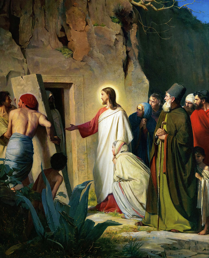 Jesus Christ Painting - Raising of Lazarus by Carl Bloch