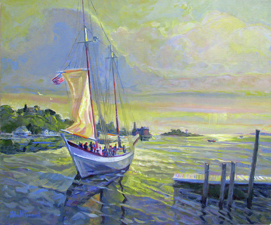Raising the Sail, Gloucester Painting by John McCormick