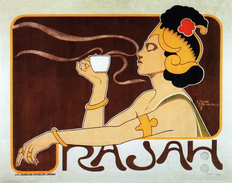 Coffee Digital Art -   Rajah Coffee 02 - Vintage Advertising Poster - Henri Meunier by Studio Grafiikka