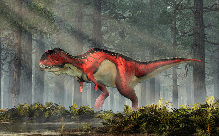 Rajasaurus in a Forest Digital Art by Daniel Eskridge