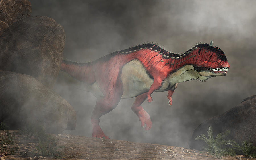 Rajasaurus in the Fog Digital Art by Daniel Eskridge