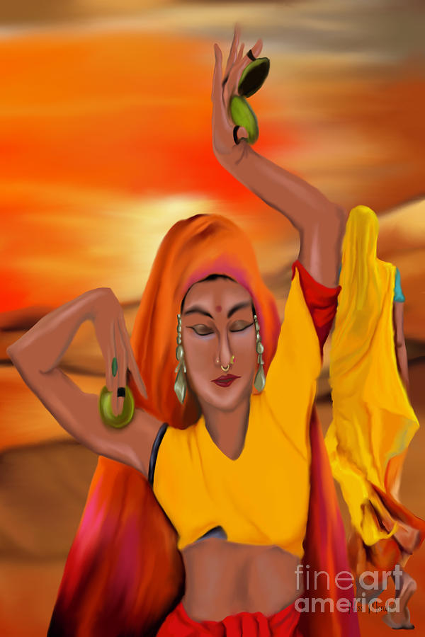 Rajasthani zils dancer Digital Art by Bless Misra