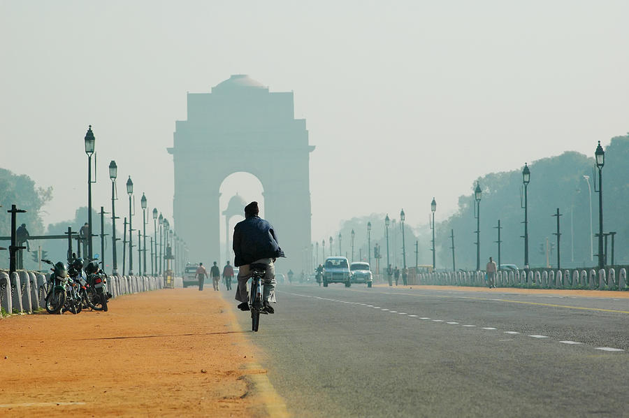 Rajpath boulevard and India Gate in New Delhi, India. Photograph by Lsp1982