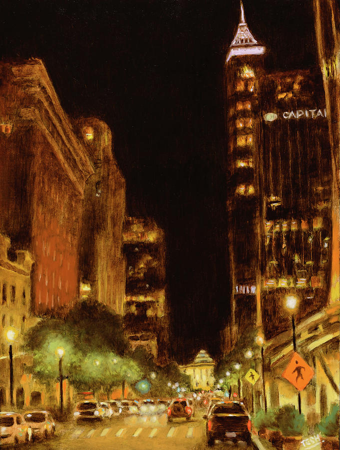 Raleigh at Night Painting by Tesh Parekh