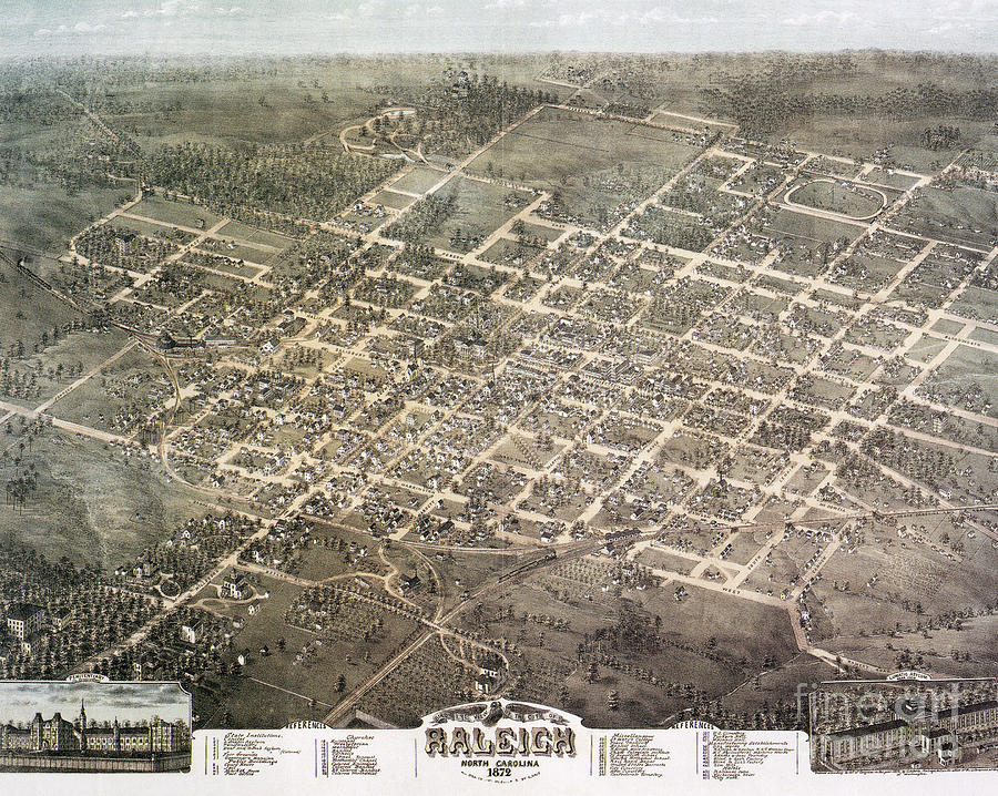 Raleigh, North Carolina, 1872 Drawing by C Drie