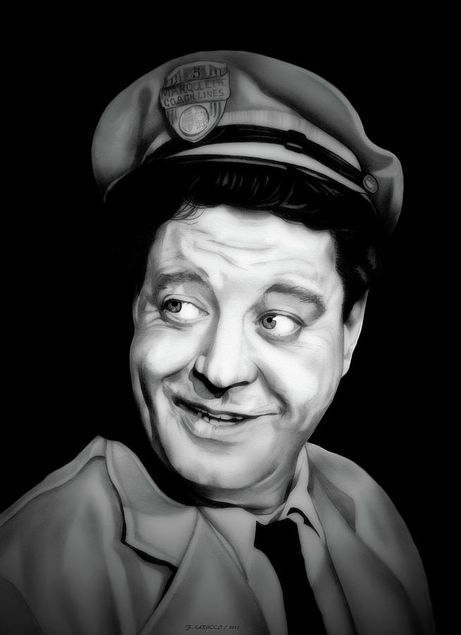 Ralph Kramden - Honeymooners - Black and White Edition Drawing by Fred Larucci
