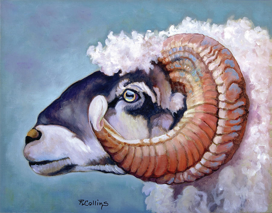 Sheep Painting - Ram Bo II by Rose Collins
