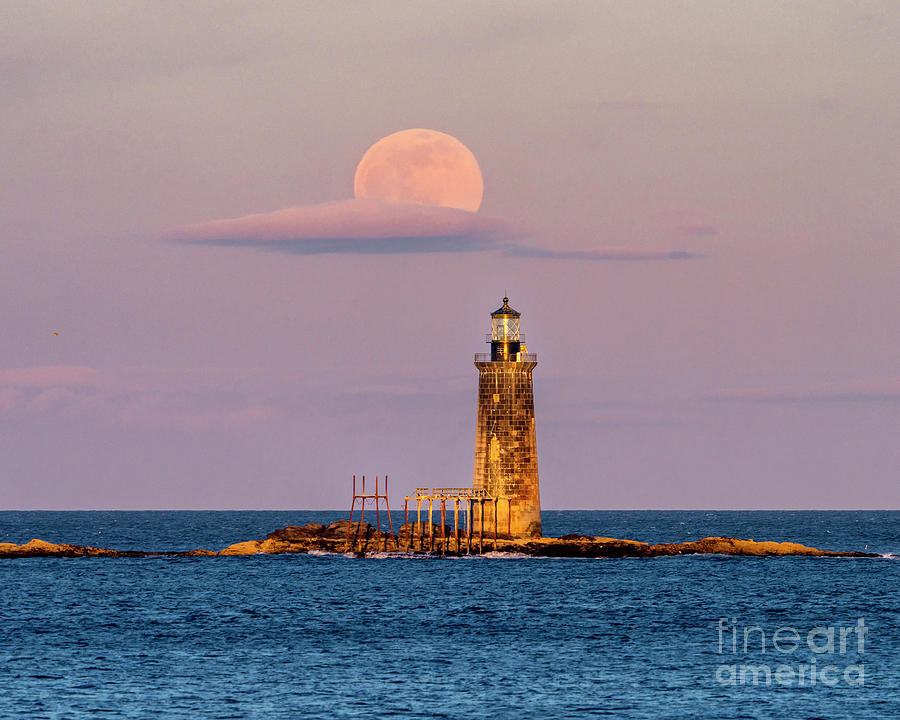 Ram Island Lighthouse Moonrise Photograph by Craig Shaknis