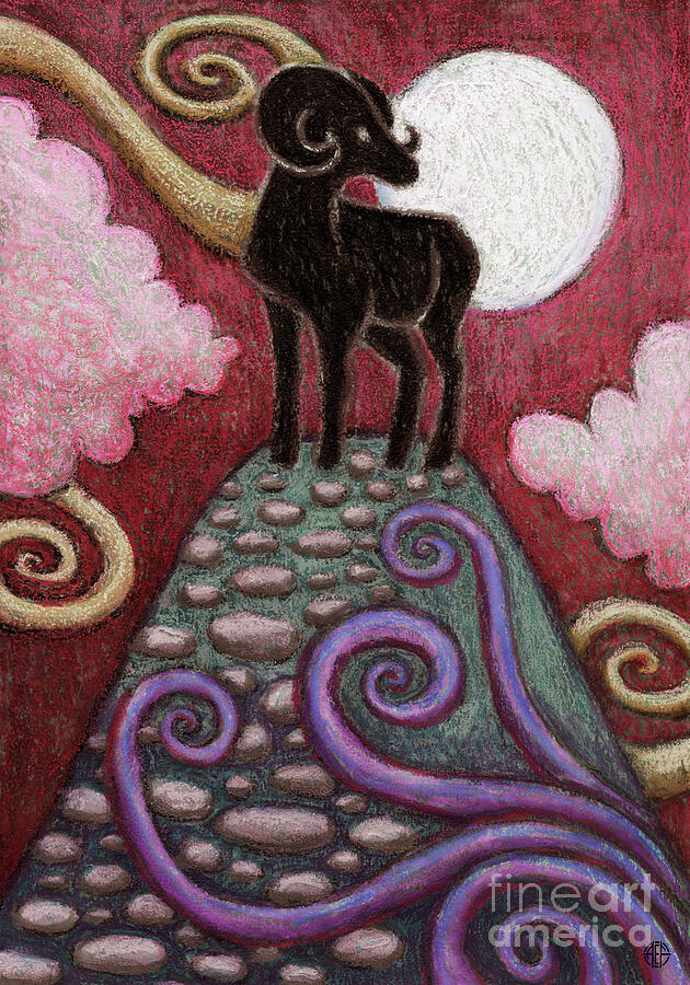 Ram With A Plan Red  Painting by Amy E Fraser
