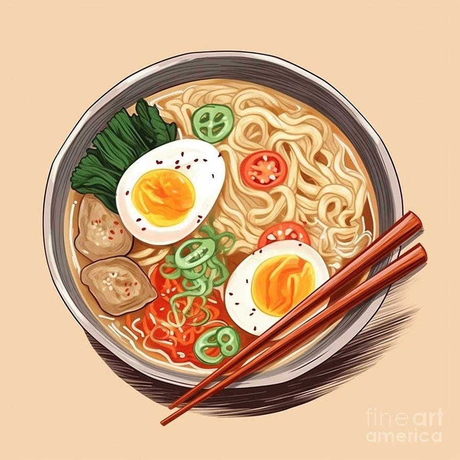 Ramen Bowl Painting by Alma Yamazaki - Fine Art America