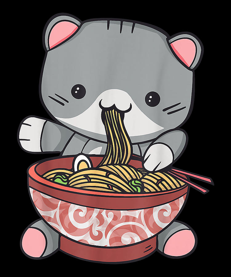 Ramen Cat Kawaii Anime Japanese Lover Drawing By Dnt Prints Pixels 6724