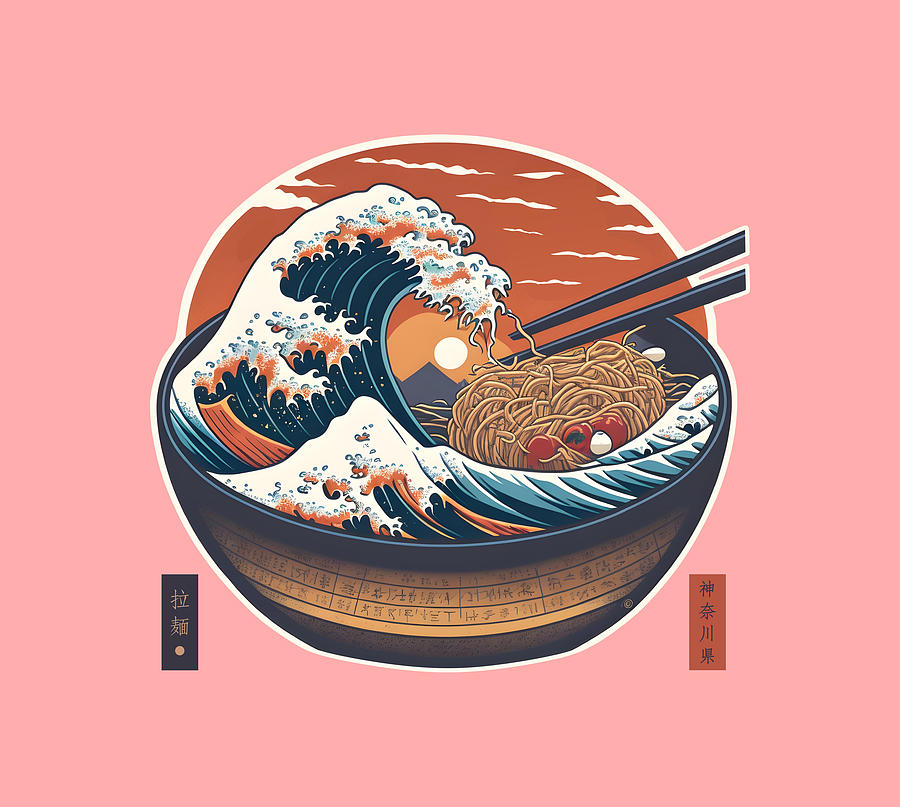 Ramen Wave Off The Great Kanagawa Digital Art by Maltiben Patel - Fine ...