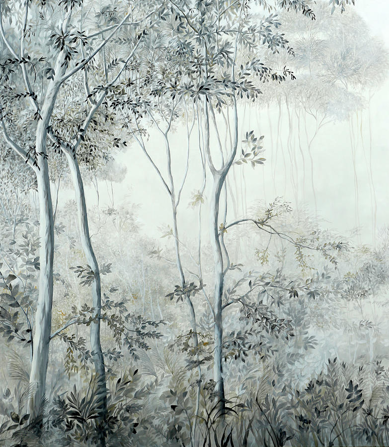 Fog Painting - Alberi Nella Nebbia by Guido Borelli