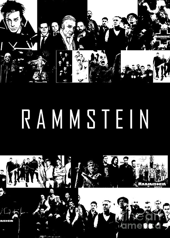 RAMMSTEIN Collage Black Digital Art by Long Jun