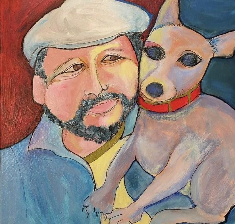 Ramon and Cookie Painting by Rosalinde Reece