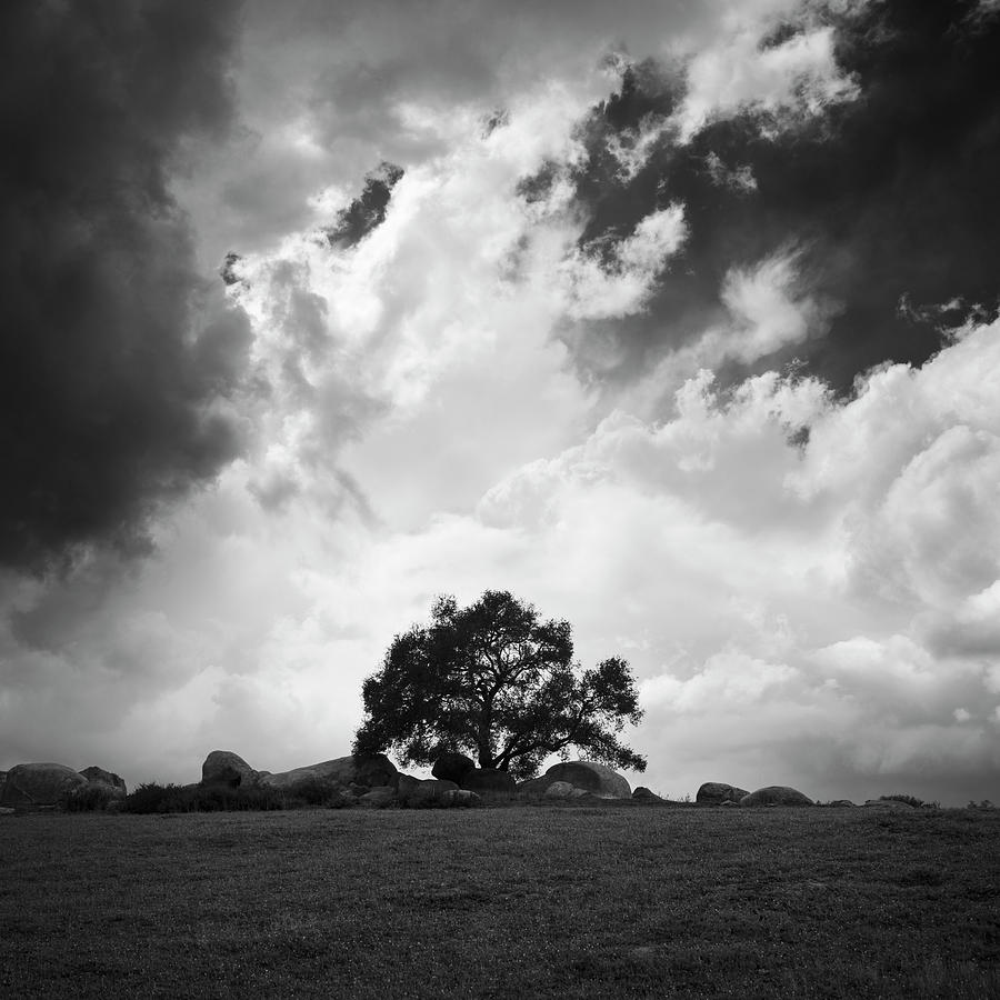 San Diego Photograph - Ramona Grasslands Monochrome Storm by William Dunigan