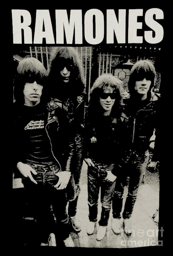 Ramones Poster Black And White Digital Art By Guy Hudson - Pixels