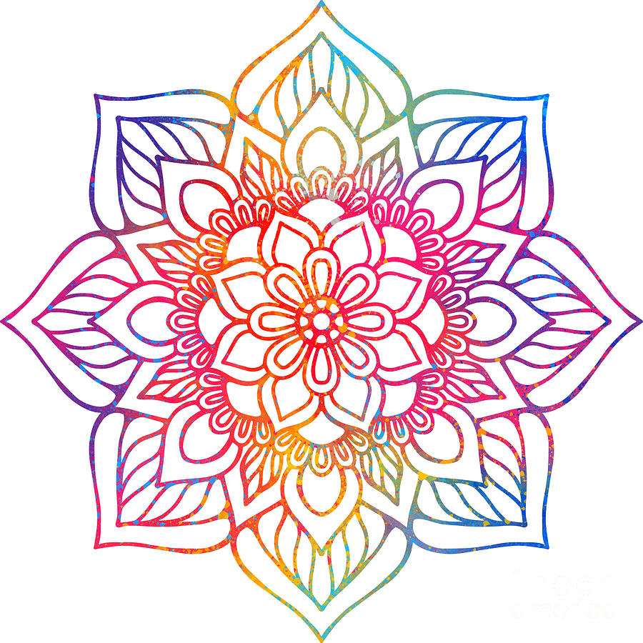 Rampasan - Colorful Vibrant Rainbow Mandala Pattern Digital Art by Sambel Pedes