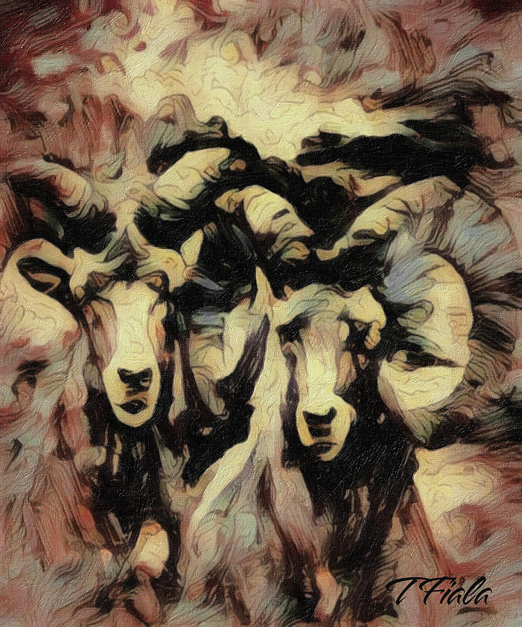 Rams Before the Storm Digital Art by Terry Fiala