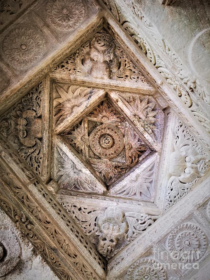 Ranakpur Temple detail Photograph by Jarek Filipowicz