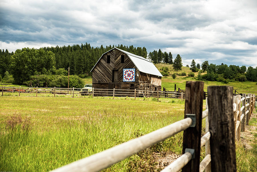 Ranch Fence and Barn with Hex Sign Photograph by Tom Cochran