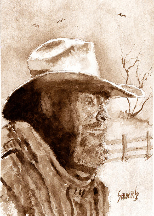Hat Painting - Ranch Hand by Sam Sidders
