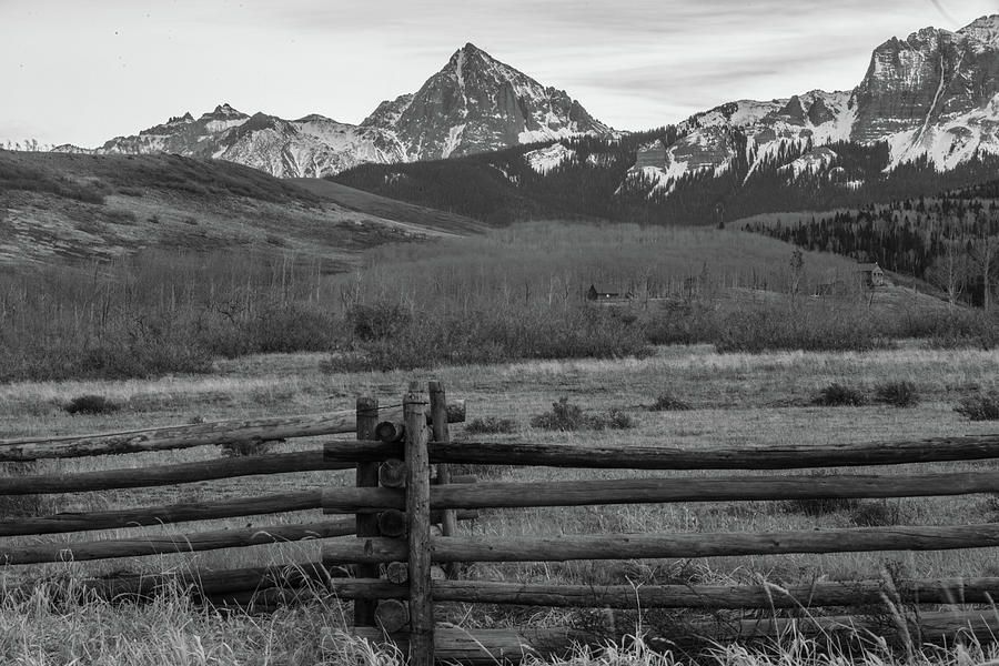 Ranch in Rockies black and white  Photograph by John McGraw
