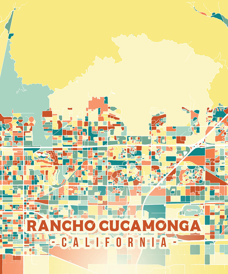 Rancho Cucamonga US map Digital Art by Alexandru Chirila - Pixels