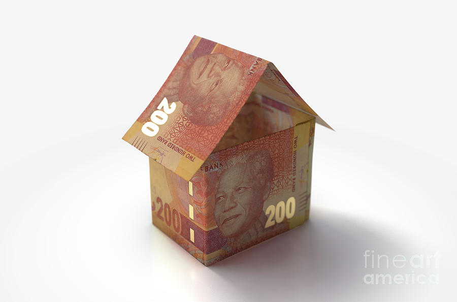 Nelson Mandela Digital Art - Rand Bank Notes House by Allan Swart