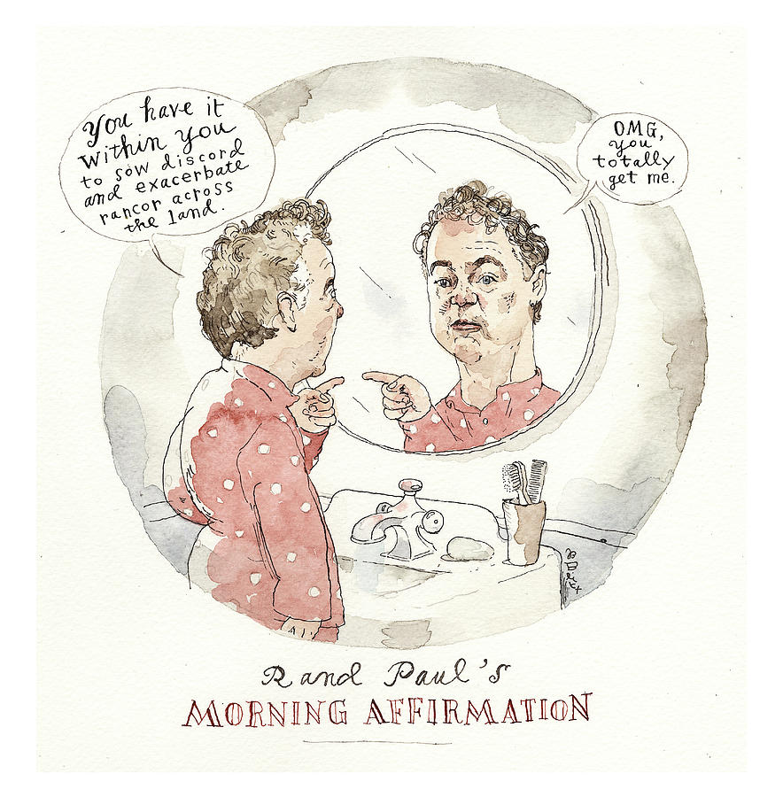 Rand Pauls Daily Affirmation Painting by Barry Blitt