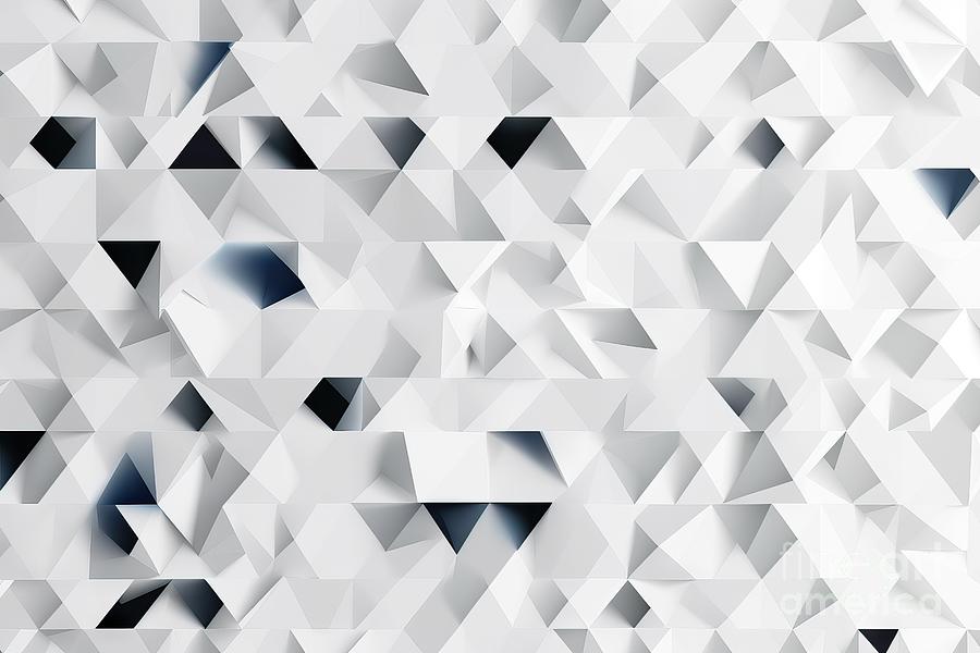 Architecture Painting - Random shifted white triangle background wallpaper banner pattern with copy space by N Akkash