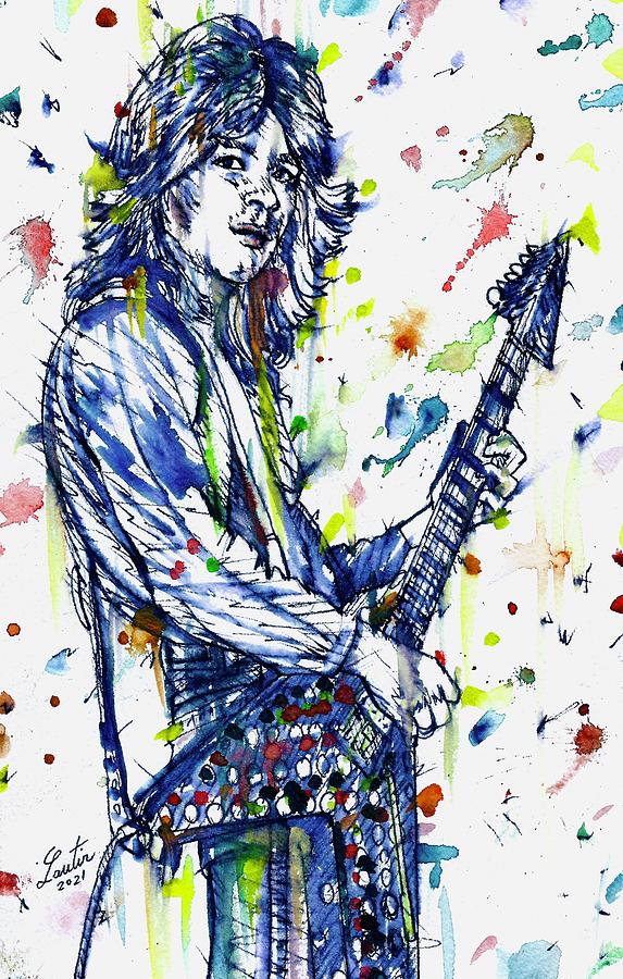 RANDY RHOADS watercolor and ink portrait .1 Painting by Fabrizio ...