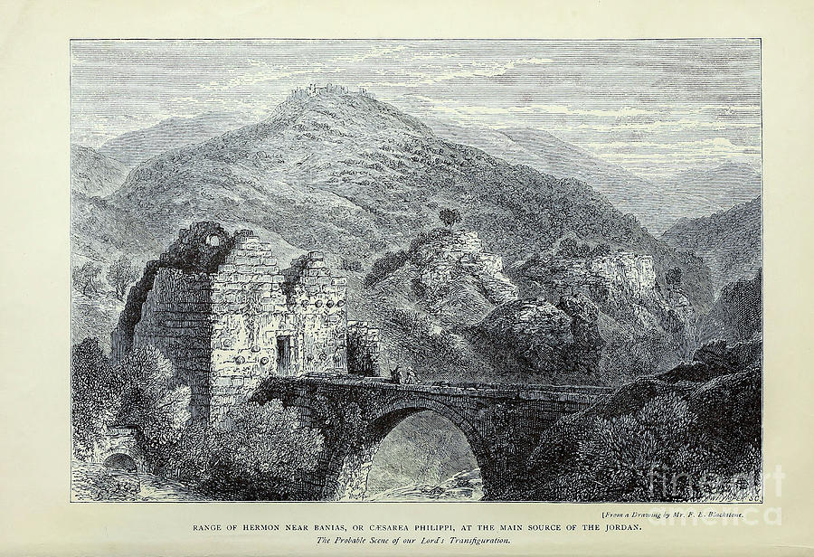 Black And White Drawing - Range of Hermon Near Banias d1 by Historic illustrations