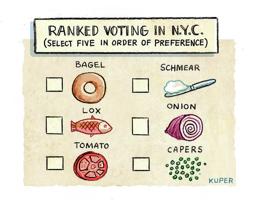Ranked Voting in NYC Drawing by Peter Kuper