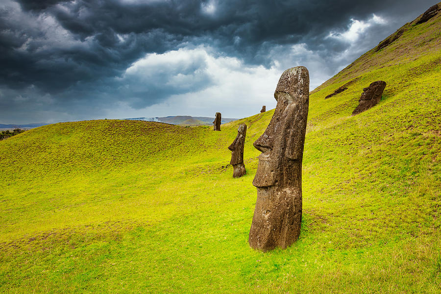 Rano Raraku Moai Easter Island Moai Rapa Nui Chile Photograph by Mlenny