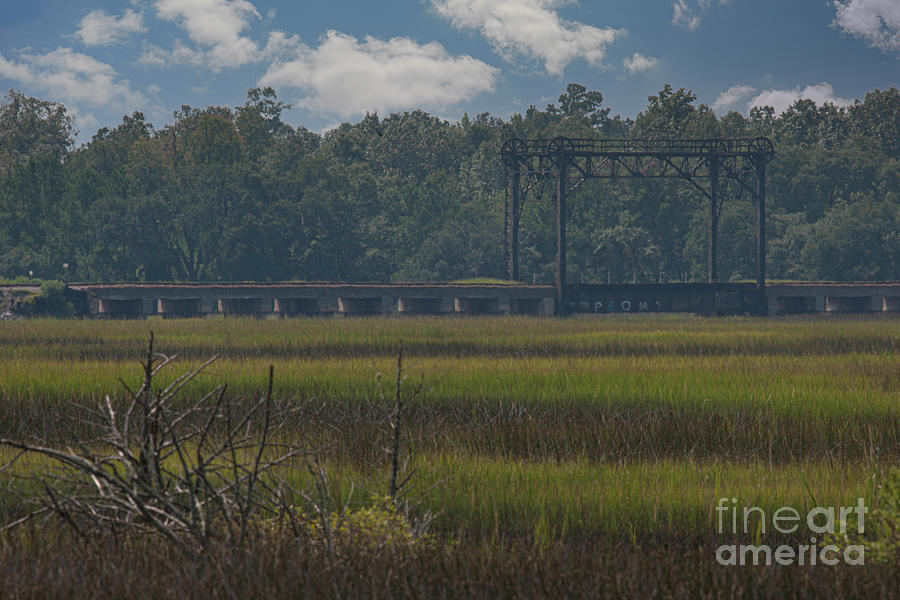 Rantowles Creek Train Bridge - Charleston South Carolina Photograph by Dale Powell