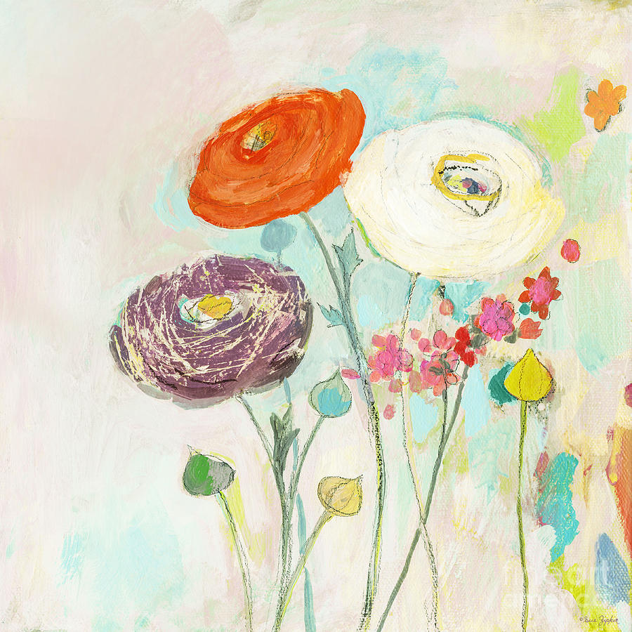 Ranunculus Flowers Painting by Sue Zipkin - Fine Art America